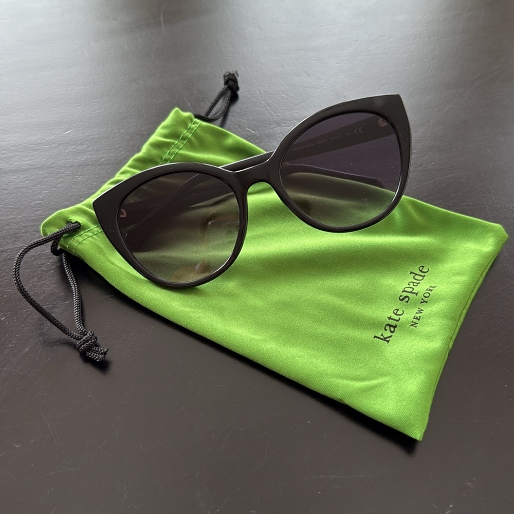 Kate Spade Samantha Black Cat Eye Sunglasses - Picture 9 of 12